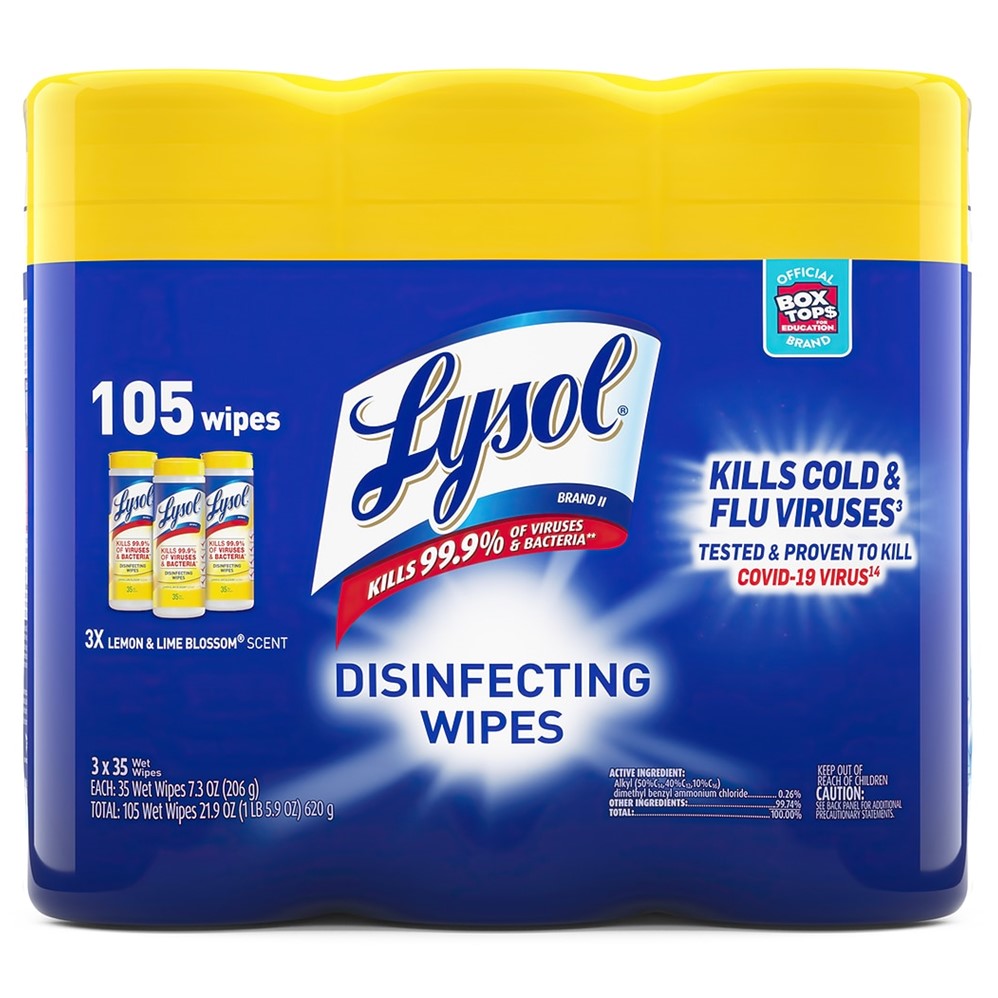 Lysol Disinfecting Wipes - Lemon & Lime Blossom - (3x35)ct/4pk