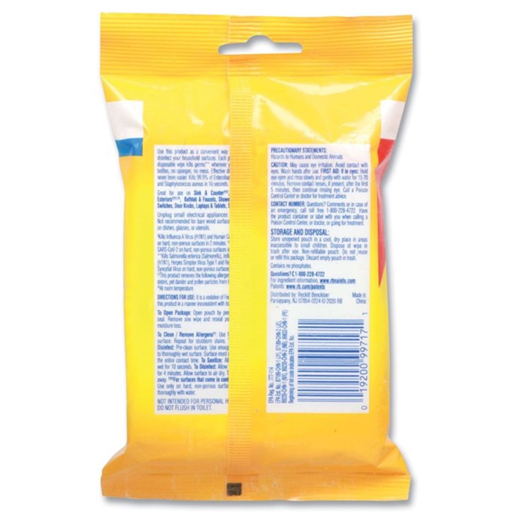 Lysol Disinfecting Wipes - Lemon Lime Blossom To-Go Flatpack - 15ct/24pk