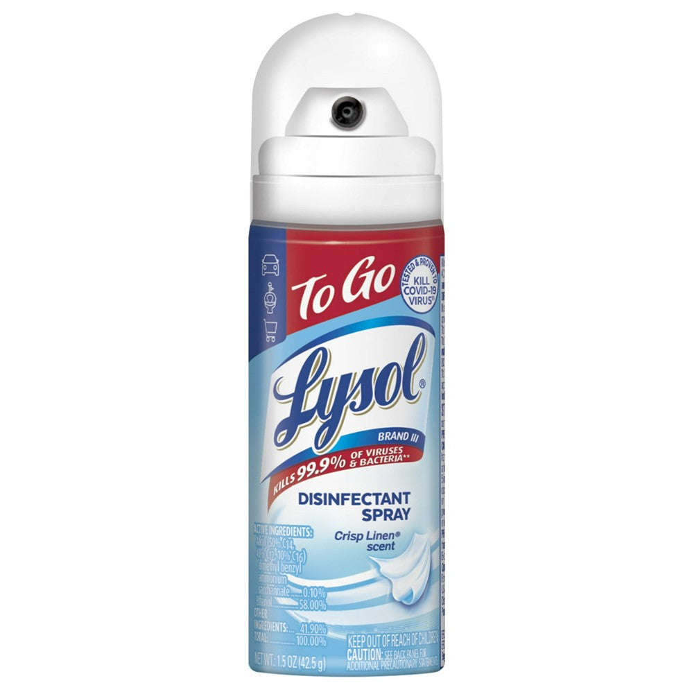 Lysol Disinfectant Spray - To Go - Crisp Linen - 1.5oz/12pk