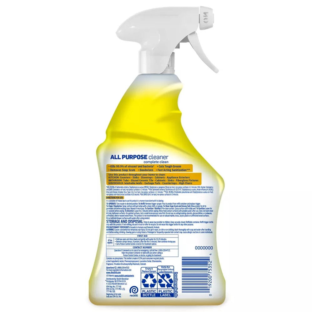 Lysol All Purpose Cleaner - Trigger Lemon Breeze - 32oz/12pk