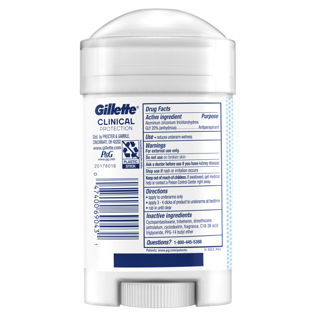 Gillette Clinical Protection Soft Solid Antiperspirant And Deodorant For Men Arctic Ice Scent - 2.6oz/12pk