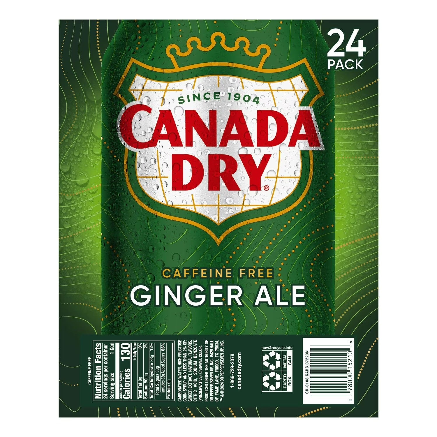 Canada Dry Ginger Ale Soda Cans - 12oz/24pk
