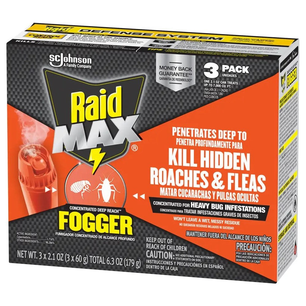 Raid Max Concentrated Deep Reach Fogger - 3x2.1oz/6pk