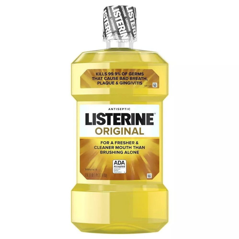 Original Listerine Antiseptic Mouthwash to Freshen Breath and Kill Germs - 1.5L/8pk