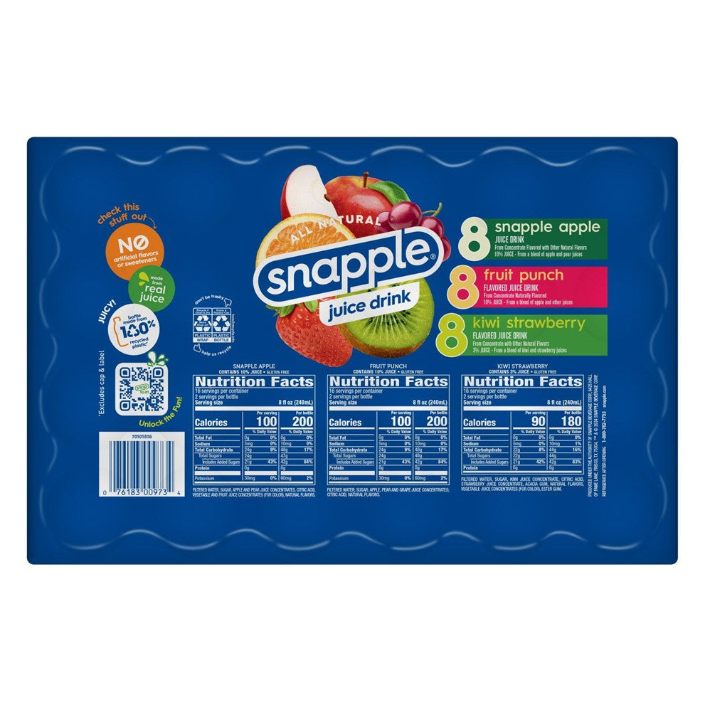 Snapple Juice Drink Variety Pack - 20oz/24pk
