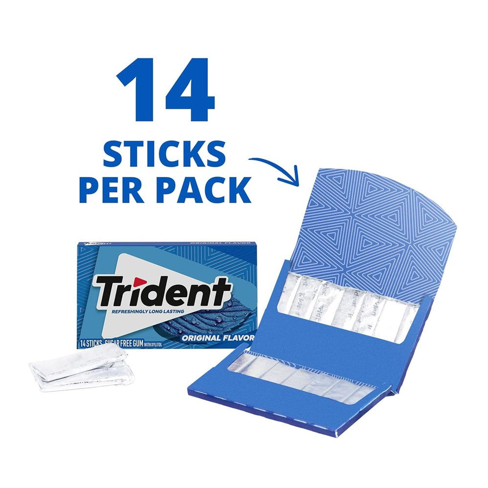 Trident Original Sugar Free Gum - 14ct/15pk