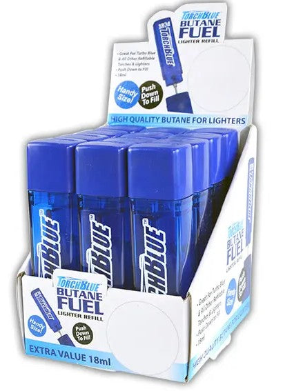Bulk Torch Blue Butane Refill 18ML - 12ct