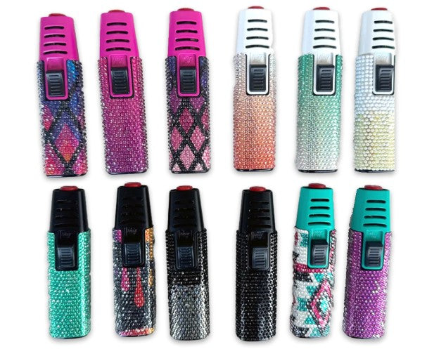 Rhinestone Torch Stick Bottle Opener Lighter - 12ct
