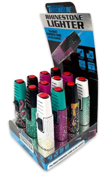 Rhinestone Torch Stick Bottle Opener Lighter - 12ct