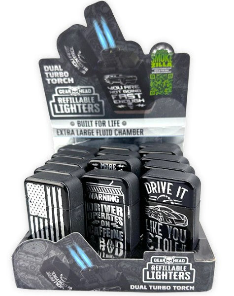 Big Bubba Dual Torch Foil Sticker Lighter - 15ct