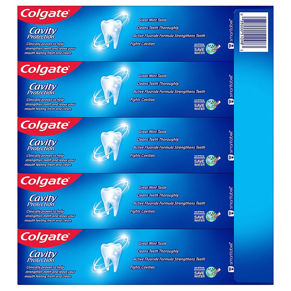 Colgate Cavity Protection Toothpaste with Fluoride Regular Flavor - 8oz/5pk