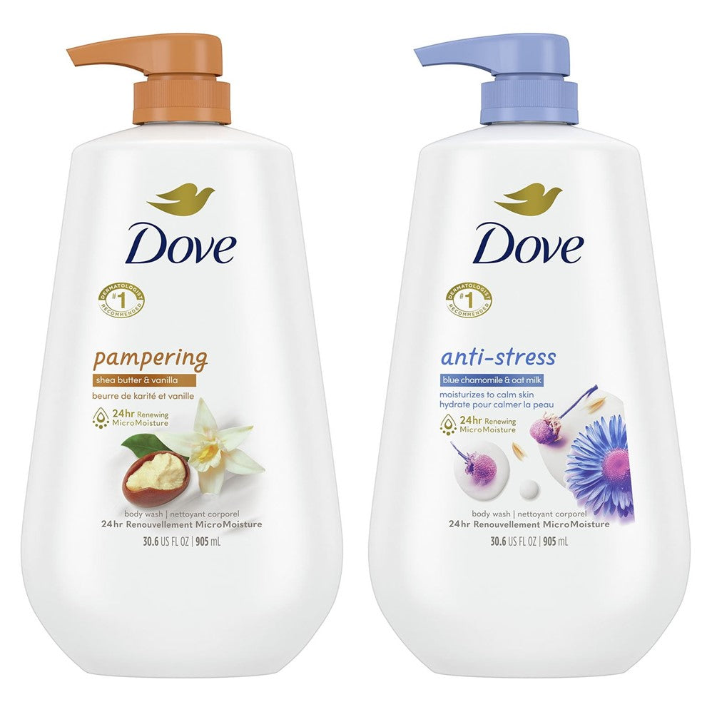 Dove Pamper & Anti-Stress Body Wash - (2x30.6)oz/1pk