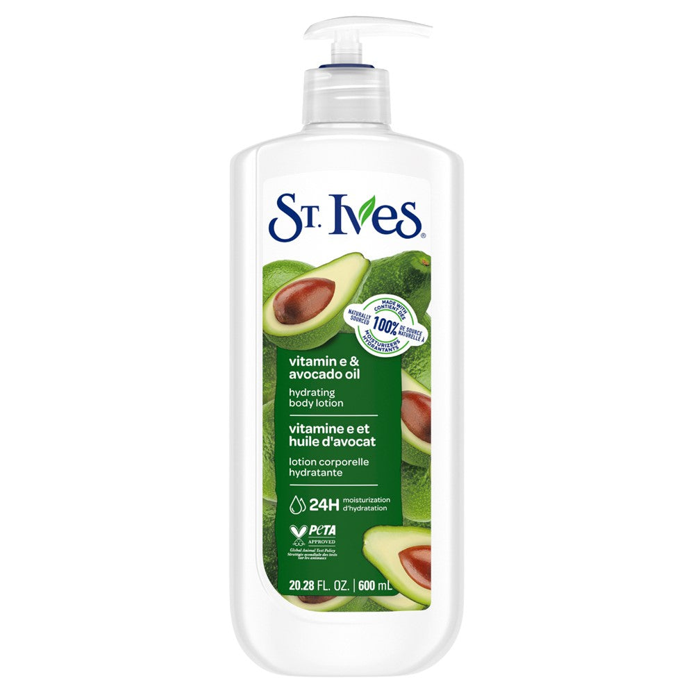 St. Ives Hydrating Vitamin E & Avocado Body Lotion - 600ml/20.28oz/4pk