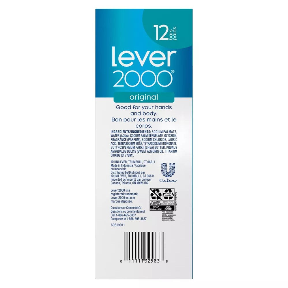 Lever 2000 Bar Soap Original Total 45oz - (12x3.75)oz/6pk