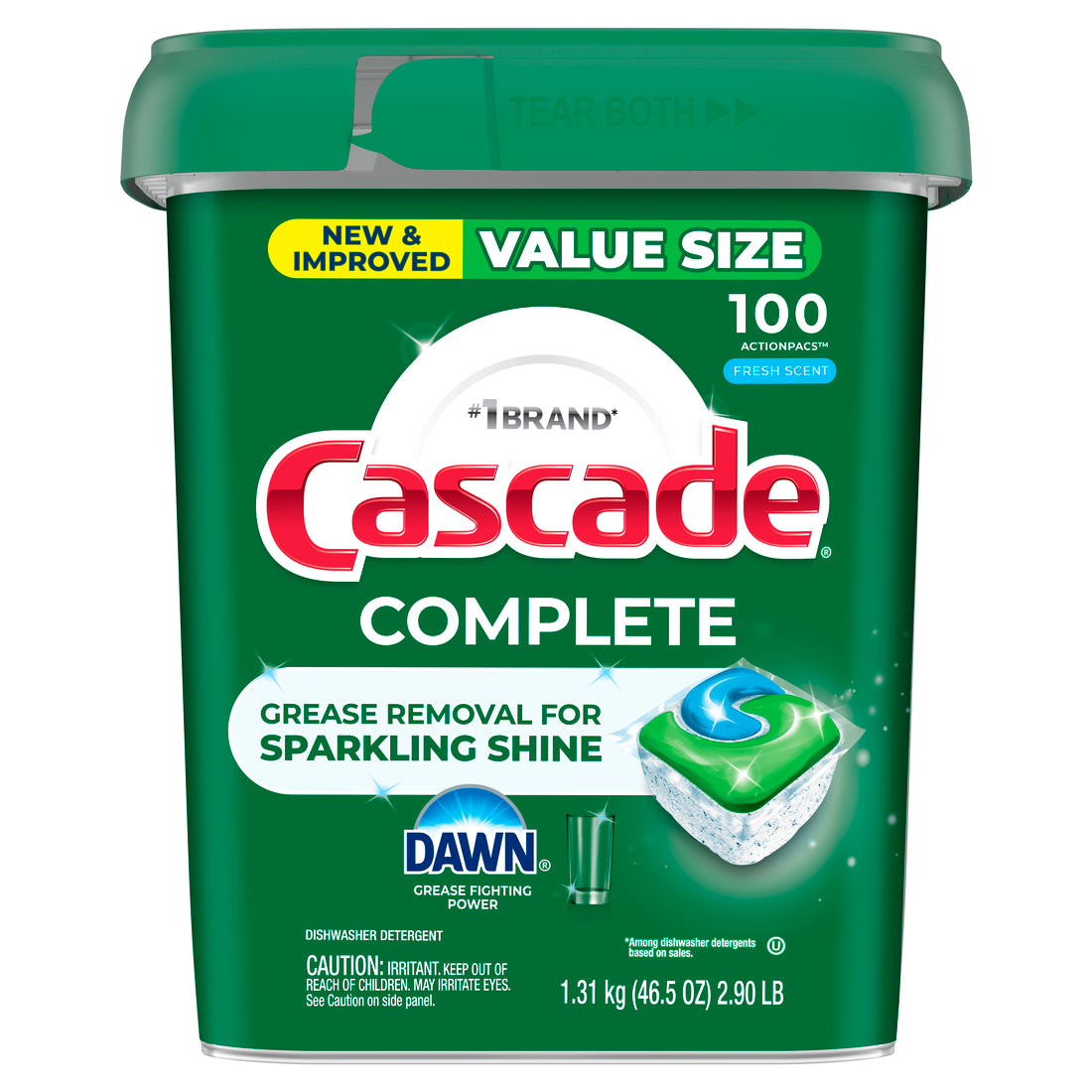 Cascade Complete Action Pacs Dishwasher Detergent Fresh - 100ct/2pk