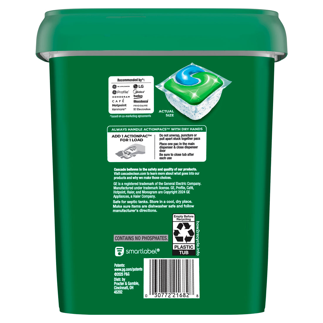 Cascade Complete Action Pacs Dishwasher Detergent Fresh - 100ct/2pk