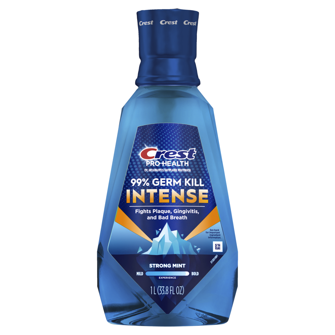 Crest Mouthwash Pro-Health Intense 99% Germ Kill Antigingivitis & Antiplaque Clean Mint 1L - 33.8oz/6pk