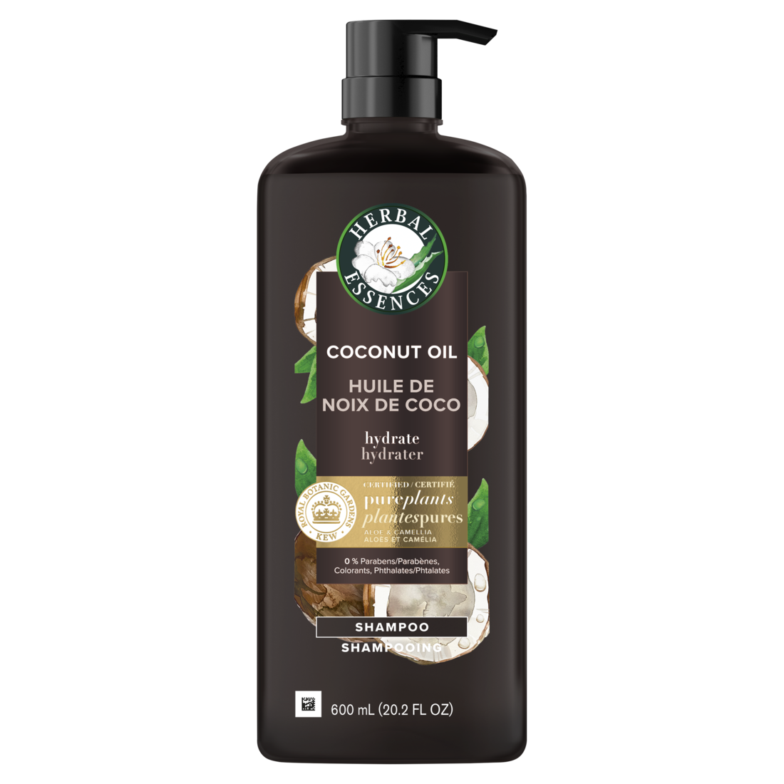 Herbal Essences Coconut Oil Hydrating Shampoo With Certified Camellia Oil And Aloe Vera For All Hair Types Especially Dry Hair - 20.2oz/4pk