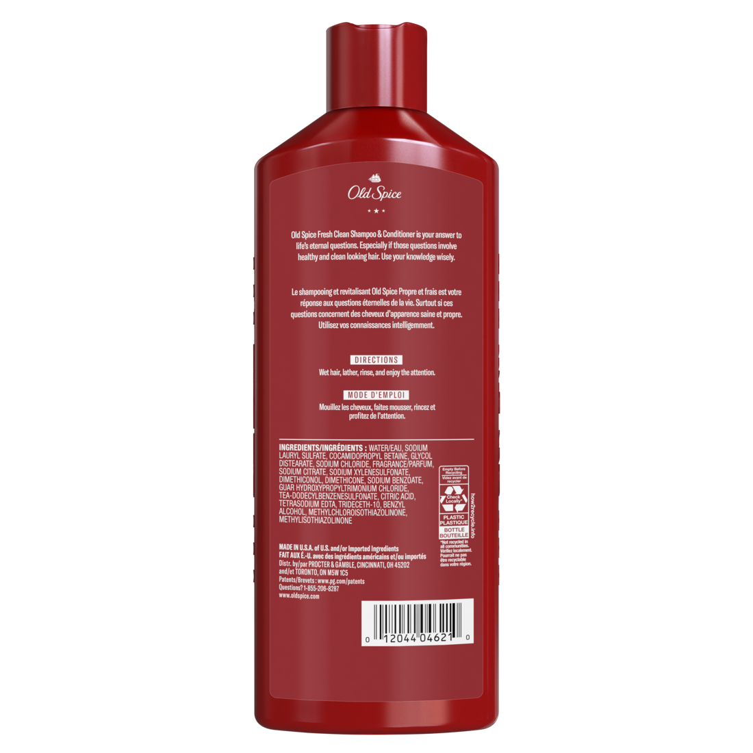 Old Spice Fresh Clean Shampoo And Conditioner 2-in-1 For Men Healthier Fuller More Moisturized Looking Hair - 13.5oz/6pk