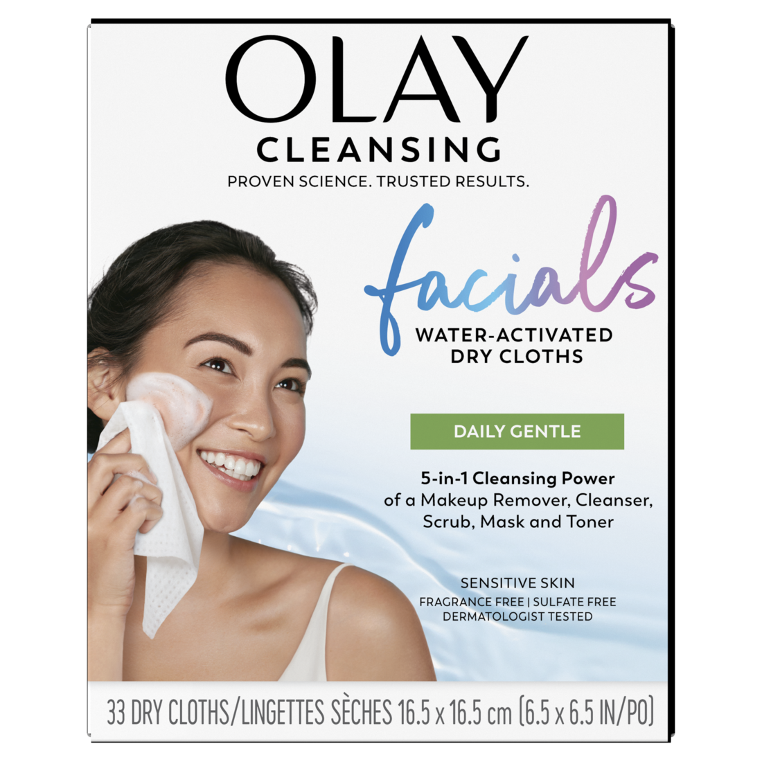 Olay Daily Facials Sensitive Cleansing Cloths Gentle Makeup Remover Fragrance-Free - 33ct/12pk