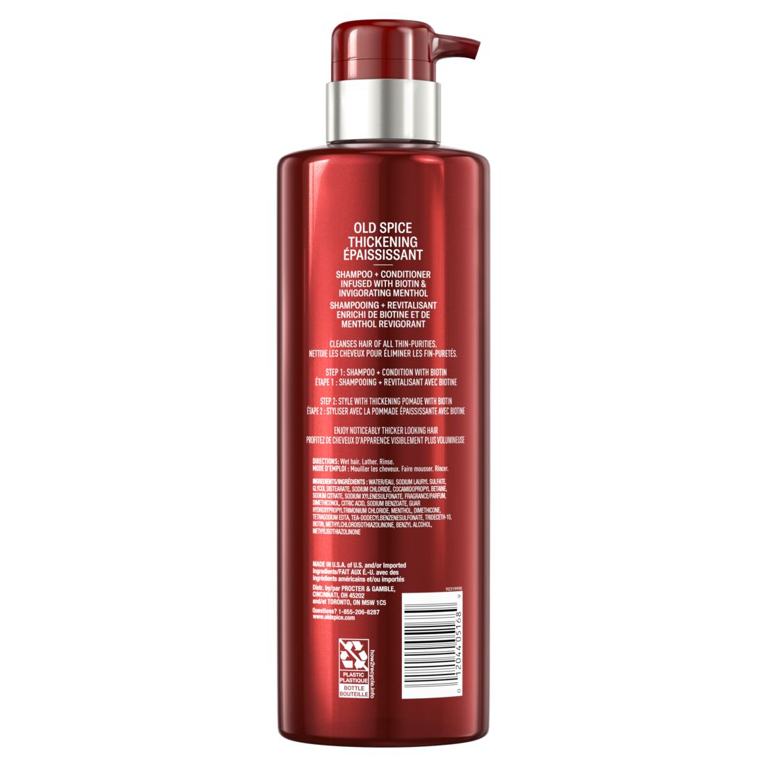 Old Spice Thickening 2-in-1 Men's Shampoo And Conditioner With Biotin And Invigorating Menthol - 17.9oz/4pk