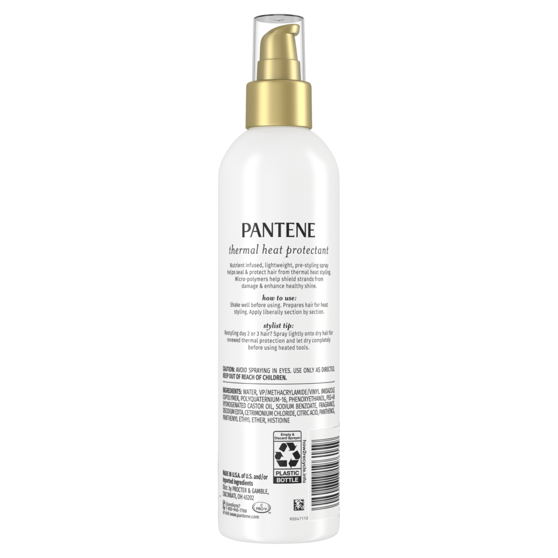 Pantene Heat Primer Thermal Heat Protectant Helps Shield Strands From Damage And Protects Up To 450 Degrees 7.2oz/12pk