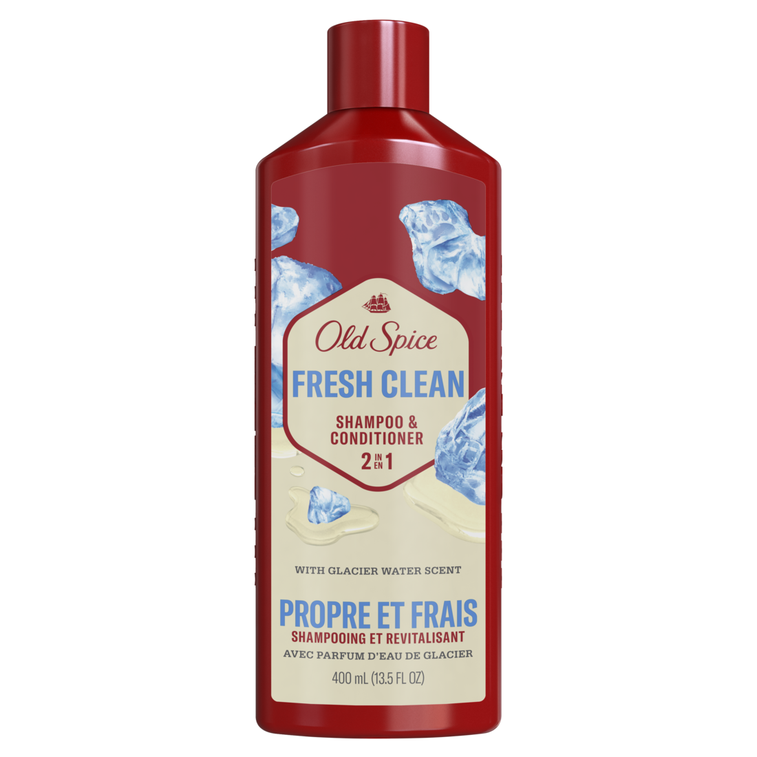 Old Spice Fresh Clean Shampoo And Conditioner 2-in-1 For Men Healthier Fuller More Moisturized Looking Hair - 13.5oz/6pk
