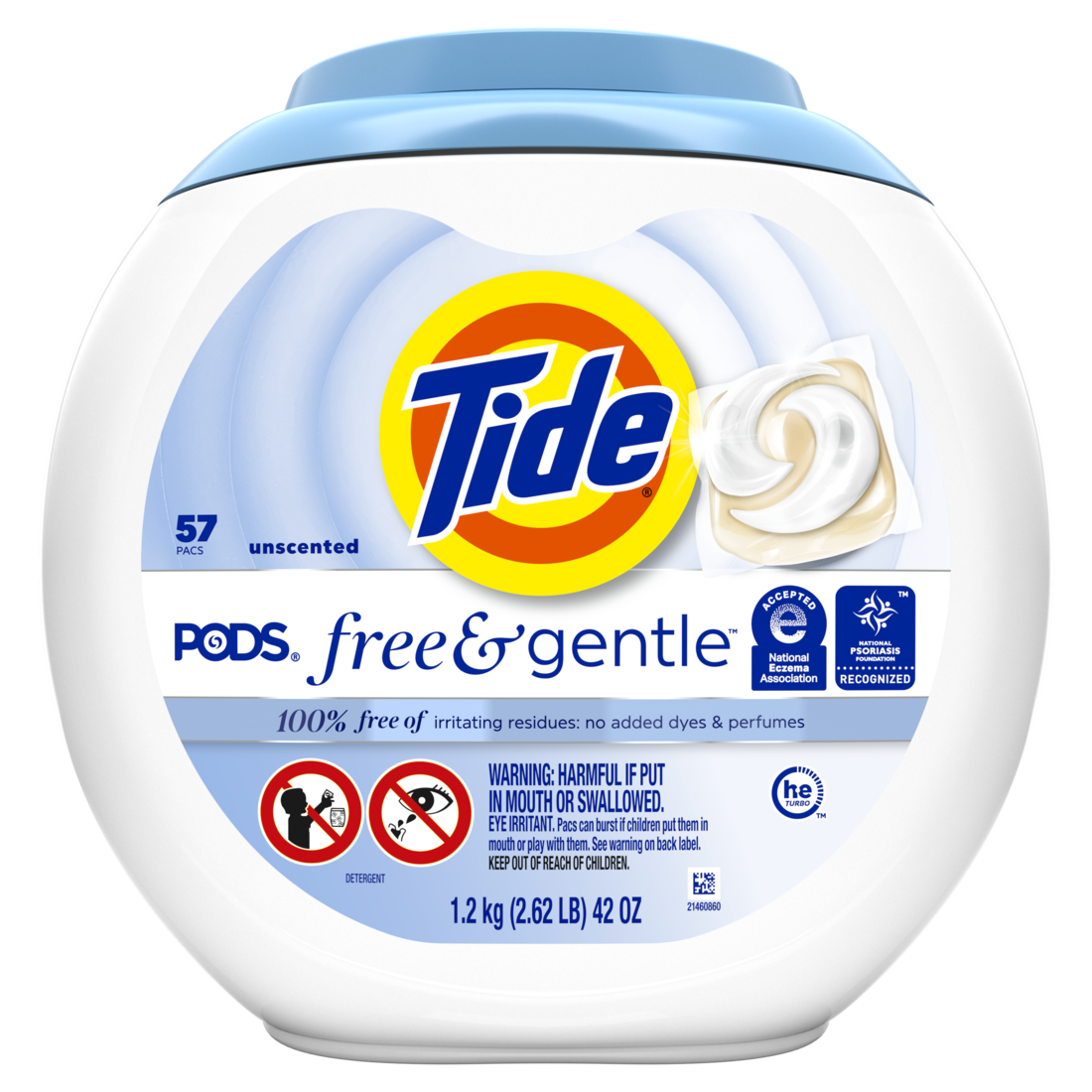 Tide Pods Free & Gentle Laundry Detergent Trusted Gentle Laundry Detergent Pods 100% Free Of Irritating Residues No Added Dyes And Perfumes - 57ct/4pk