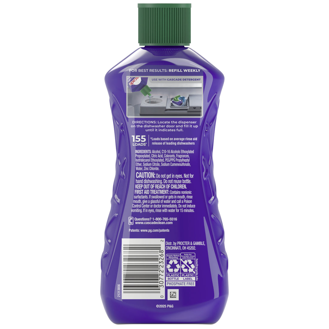 Cascade Rinse Aid Clean & Dry Booster - 16oz/4pk