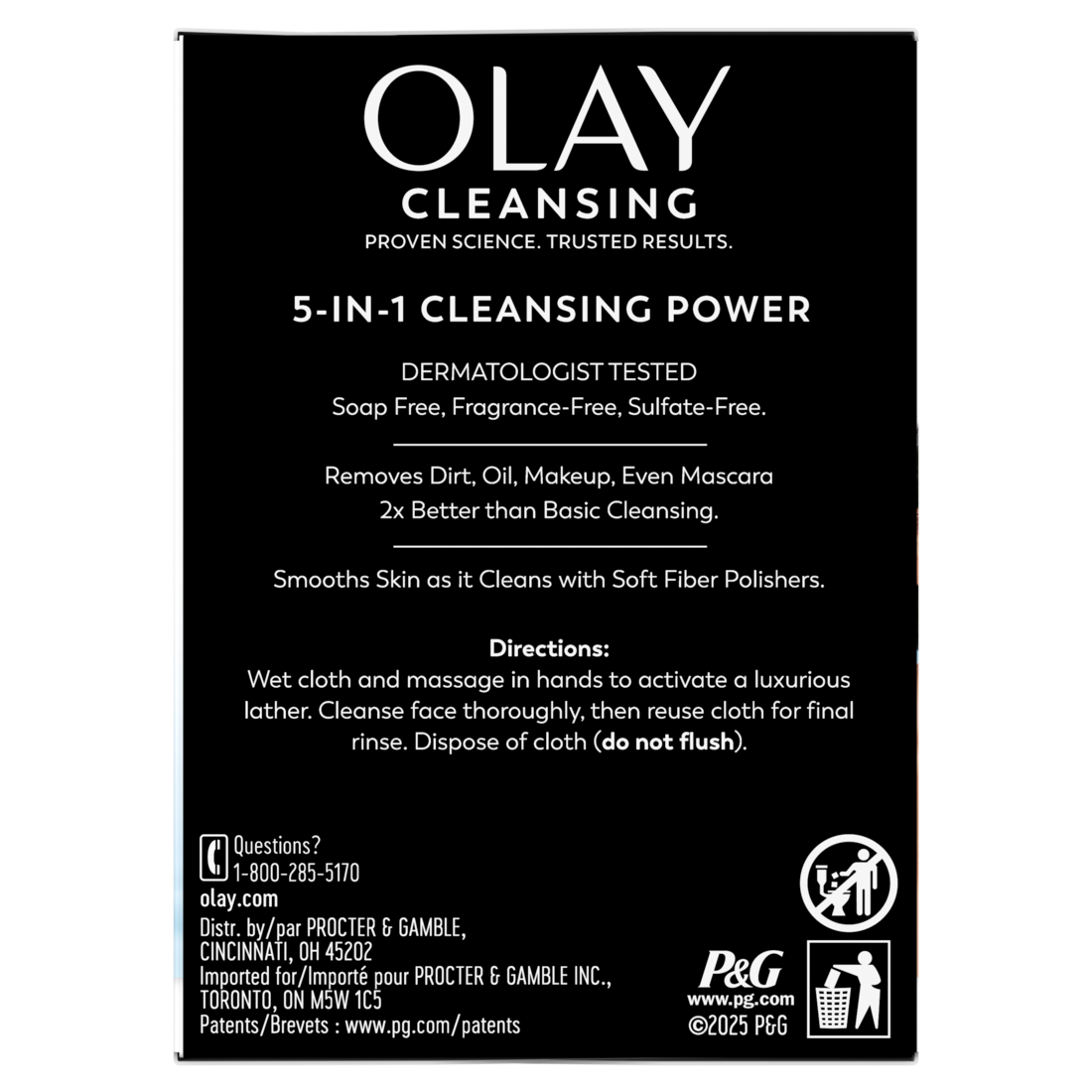 Olay Daily Facials Sensitive Cleansing Cloths Gentle Makeup Remover Fragrance-Free - 33ct/12pk