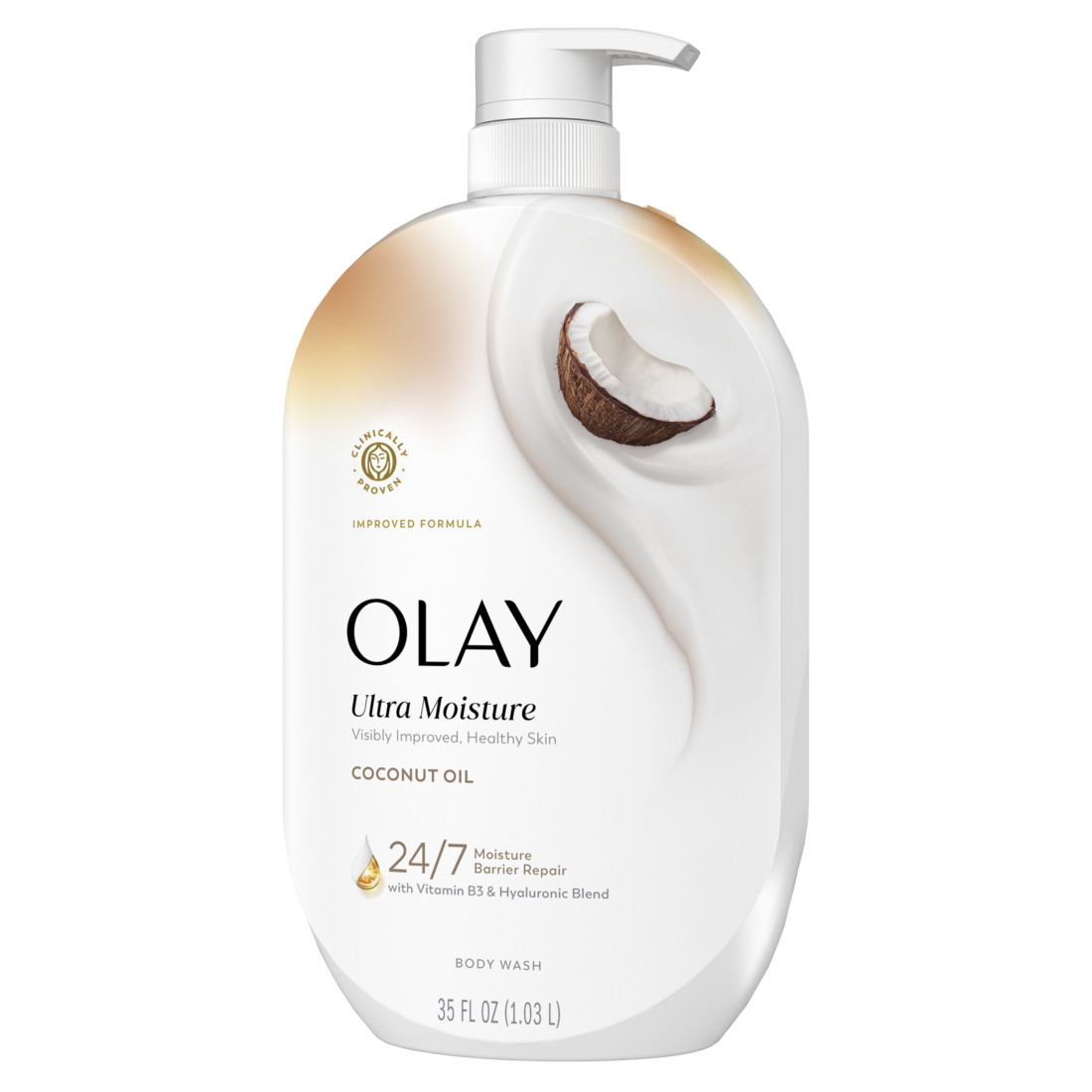 Olay Ultra Moisture Body Wash With Coconut Oil Vitamin B3 And Hyaluronic Blend - 35oz/4pk
