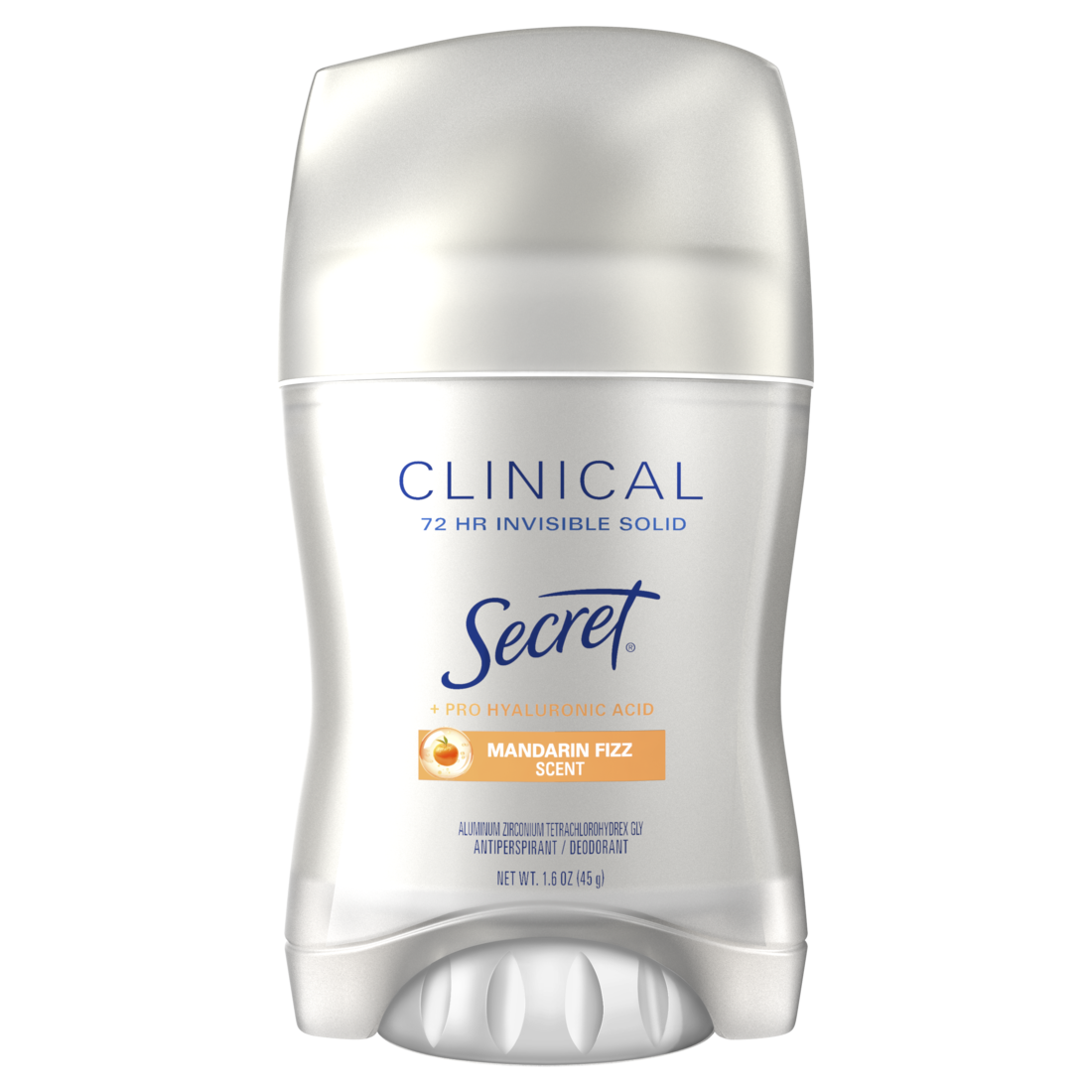 Secret Clinical Strength Antiperspirant And Deodorant For Women Invisible Solid Mandarin Fizz - 1.6oz/12pk