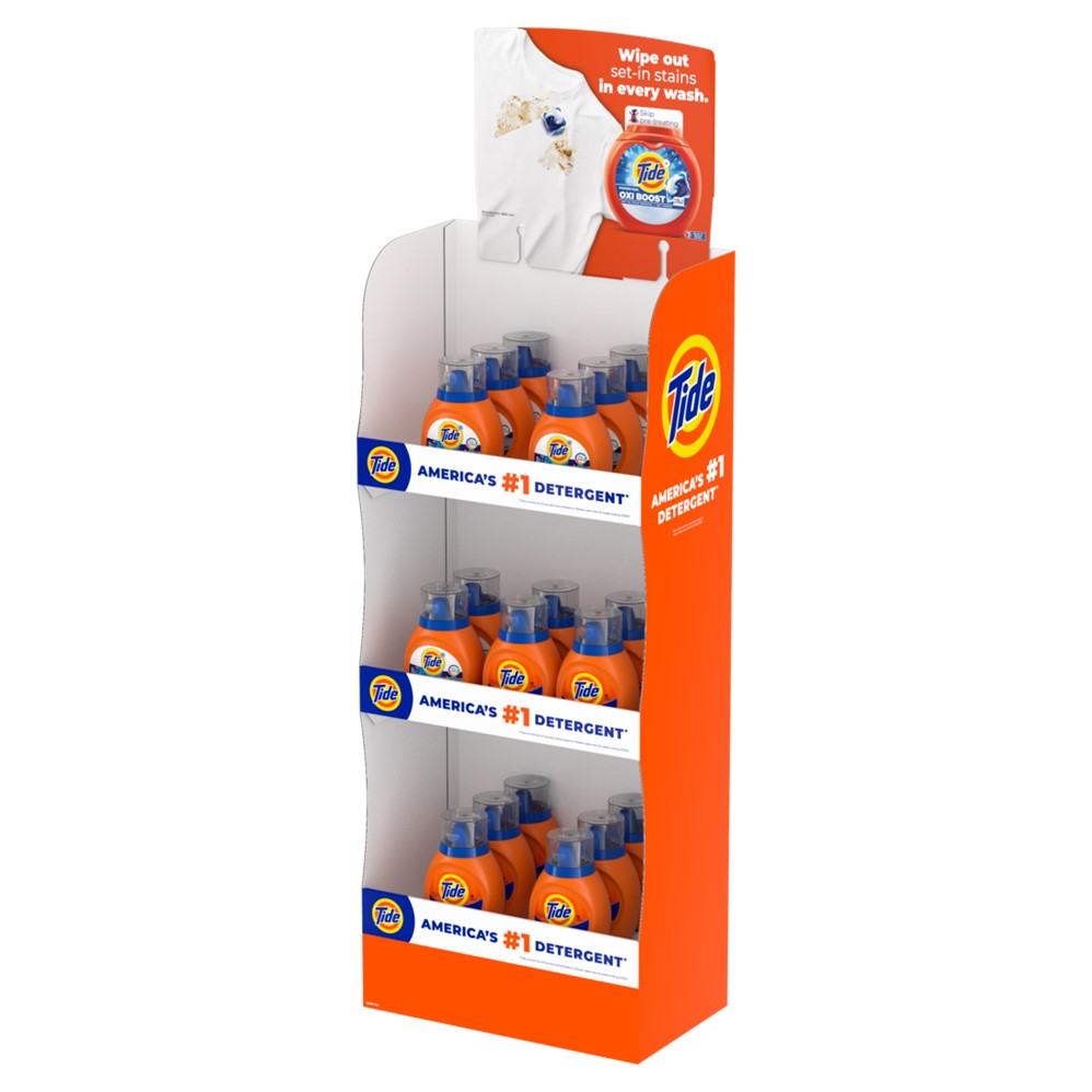 Tide Liquid Laundry Detergent Display (10x25oz Original; 8x25oz Original with Bleach Alternative) - 25oz/18pk