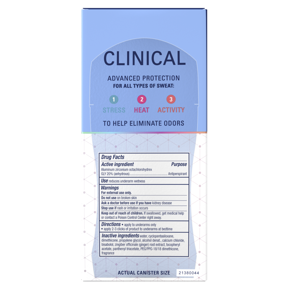 Secret Clinical Antiperspirant Deodorant For Women 100Hr Sweat & Odor Protection Pro-Hyaluronic Acid Clear Gel Completely Clean - 2.6oz/12pk