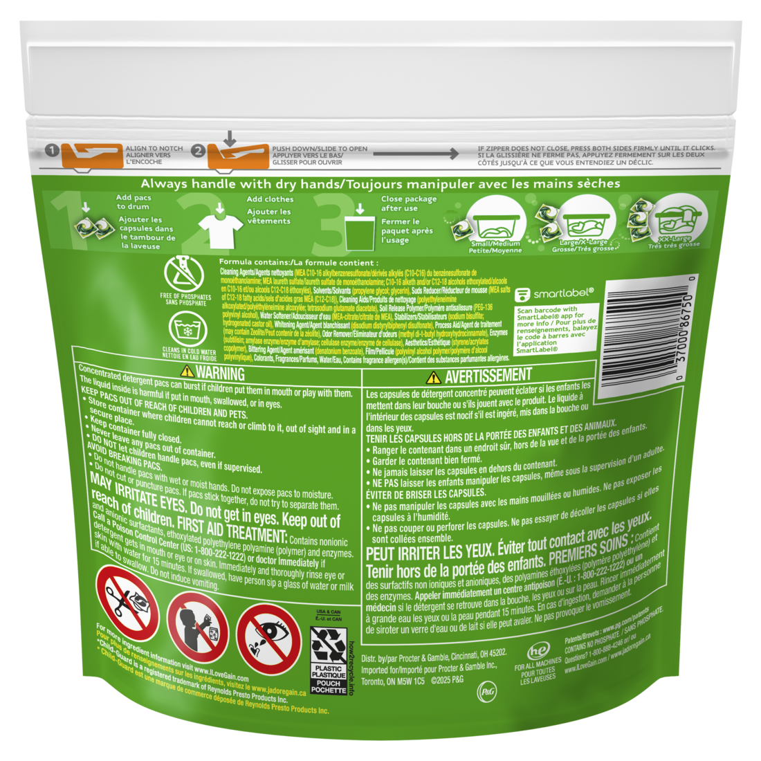 Gain Flings Laundry Detergent Pacs Original Scent With Odor Defense Concentrated Laundry Soap Pacs - 16ct/6pk