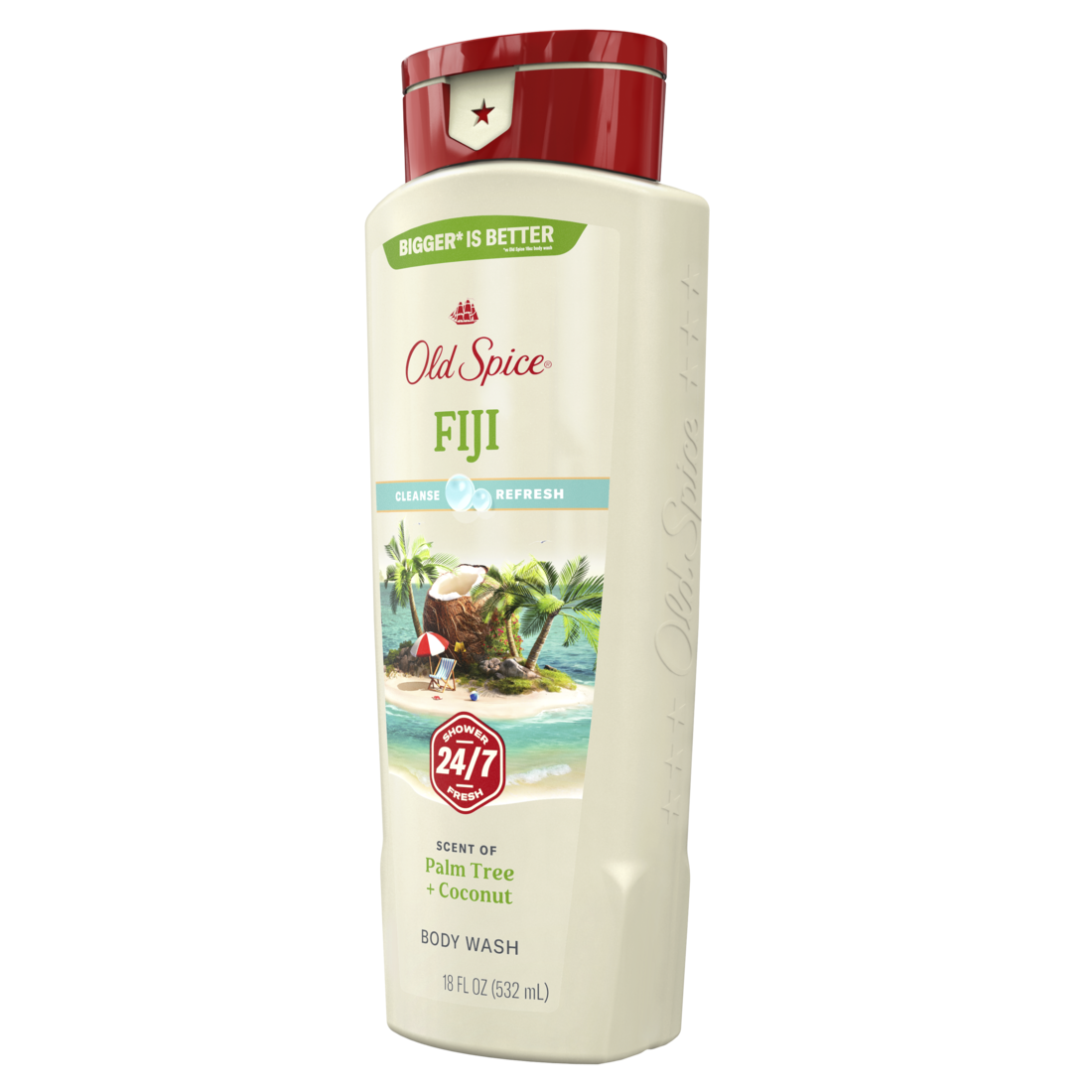 Old Spice Men's Body Wash Fiji With Palm Tree 24/7 Shower Fresh - 18oz/4pk