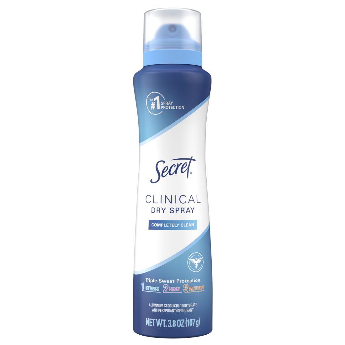 Secret Clinical Strength Dry Spray Antiperspirant & Deodorant For Women Completley Clean Scent - 3.8oz/12pk