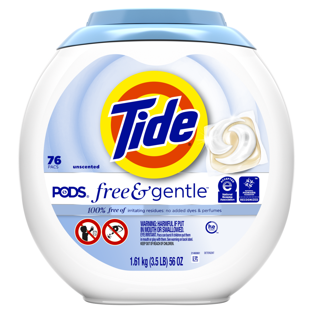 Tide Pods Free & Gentle Laundry Detergent Trusted Gentle Laundry Detergent Pods 100% Free Of Irritating Residues: No Added Dyes And Perfumes - 76ct/4pk