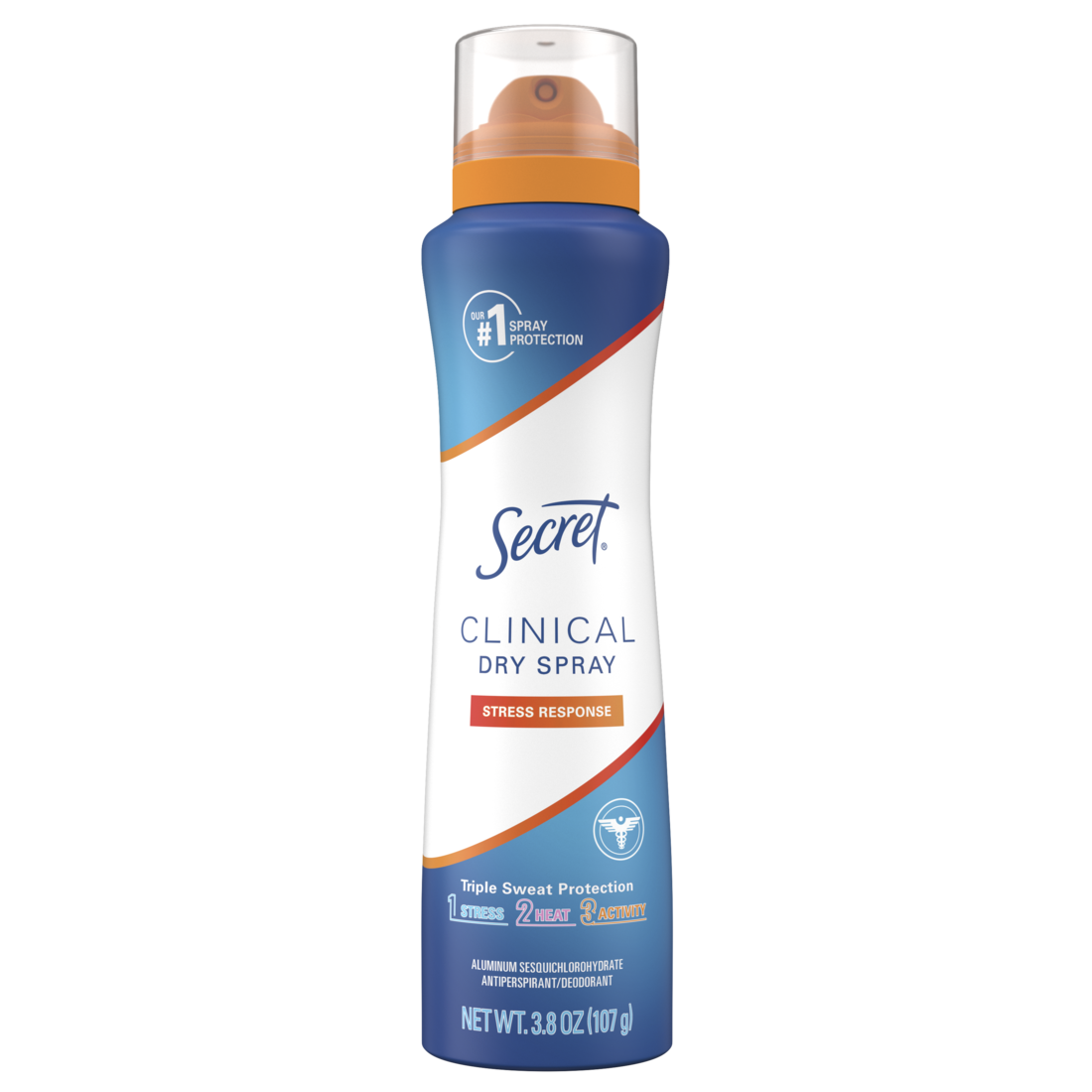 Secret Clinical Strength Dry Spray Antiperspirant & Deodorant For Women Stress Response Scent - 3.8oz/12pk