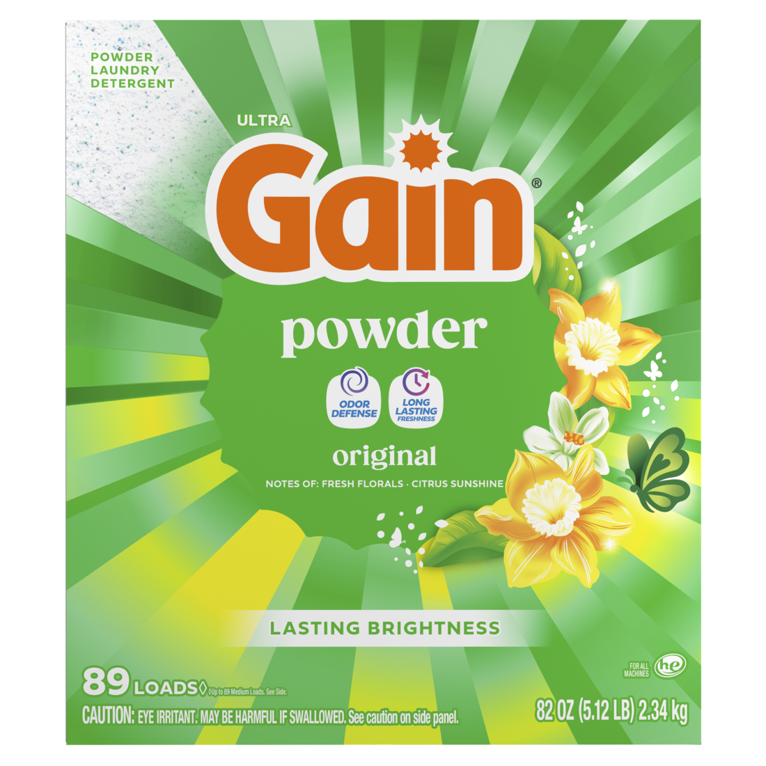 Gain Powder Laundry Detergent Original Scent 89 Loads - 82oz/3pk