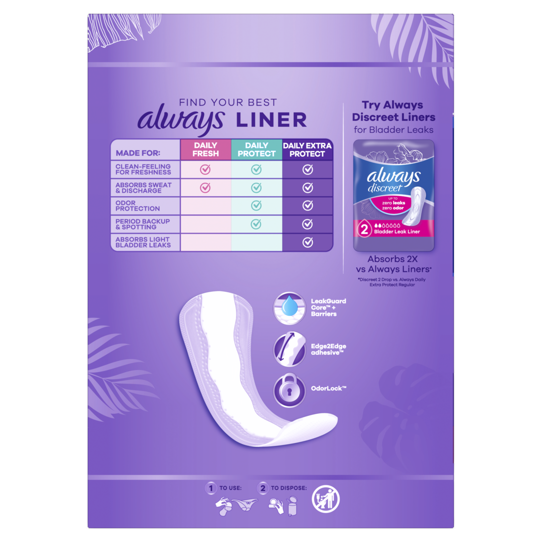 Always Daily Extra Protect Liners Extra Long Length Length Unscented Panty Liners - 68ct/4pk