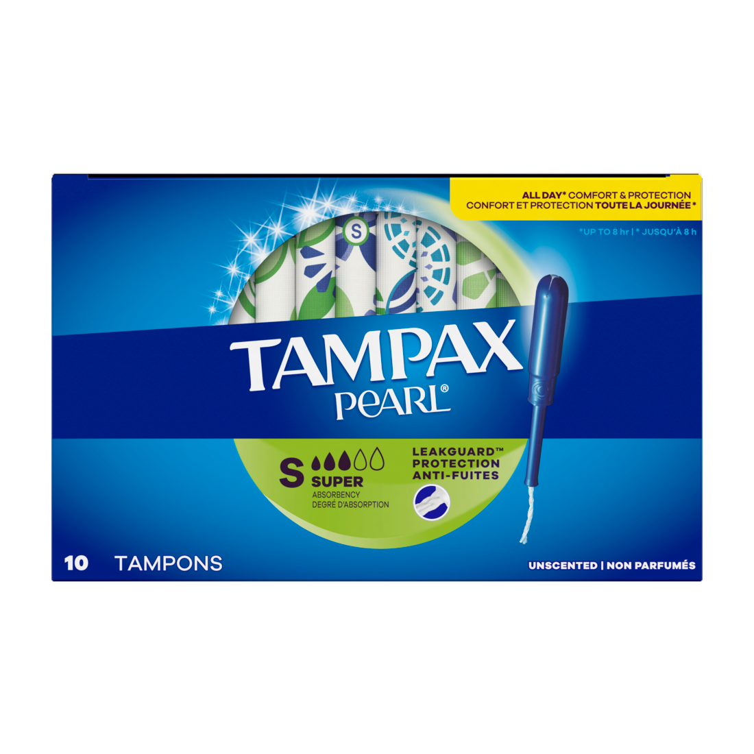 Tampax Pearl Tampons With Leakguard Braid Super Absorbency Unscented - 10ct/40pk