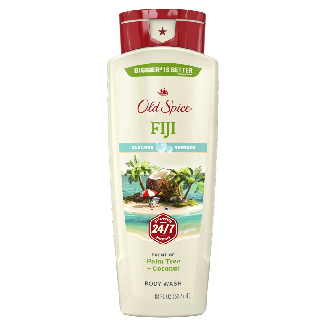 Old Spice Men's Body Wash Fiji With Palm Tree 24/7 Shower Fresh - 18oz/4pk