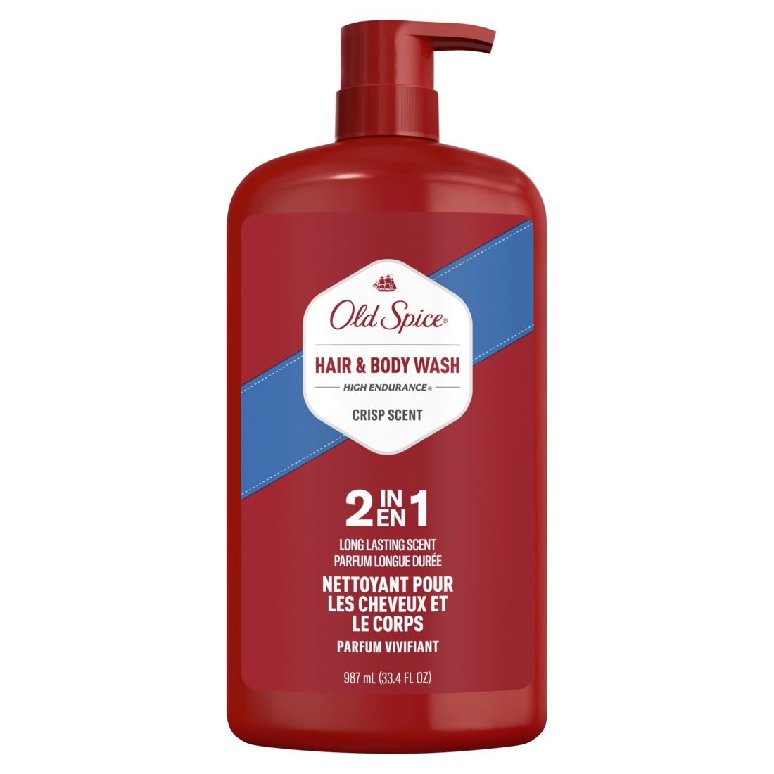 Old Spice High Endurance Hair & Body Wash For Men Crisp Scent - 33.4oz/4pk