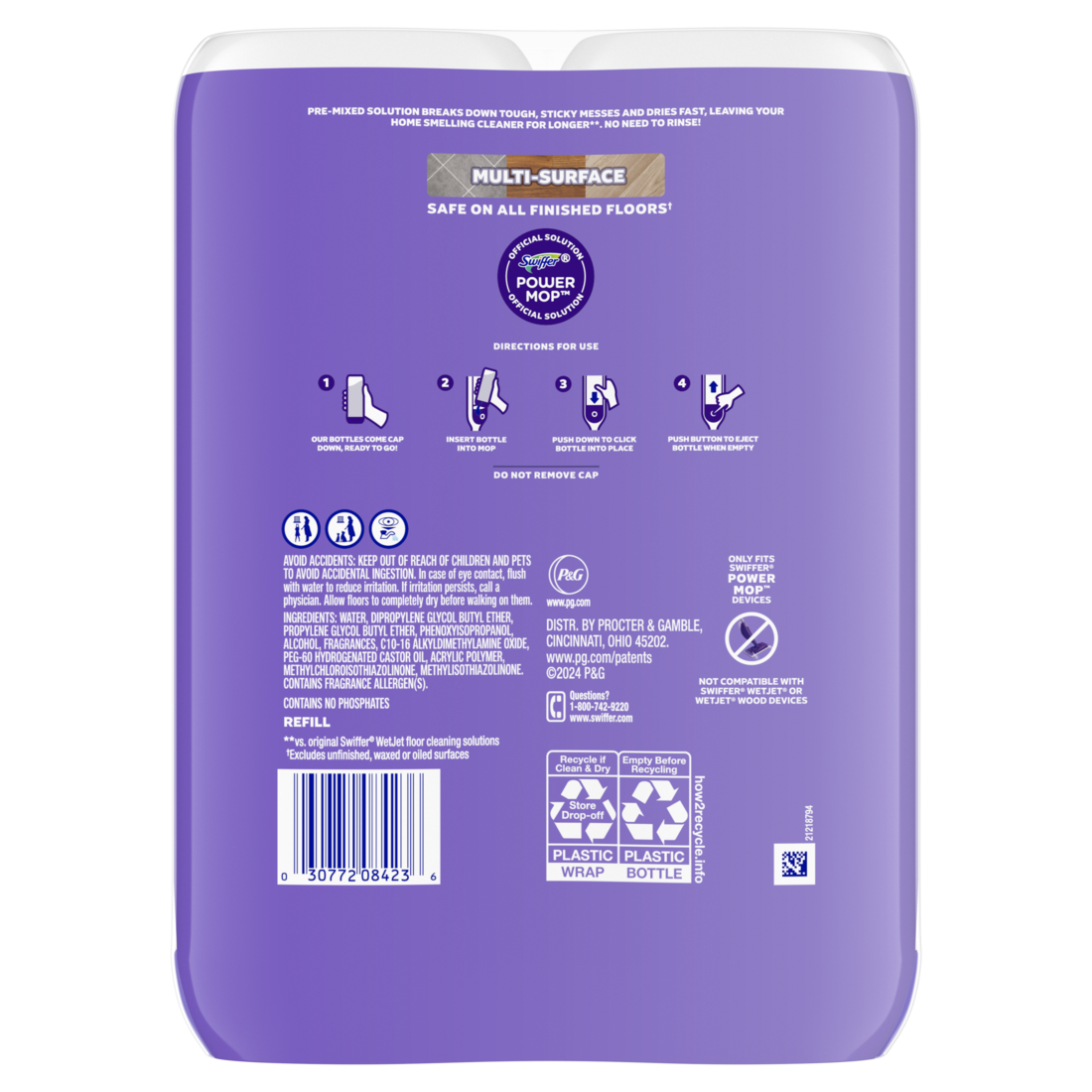 Swiffer Powermop Floor Cleaning Solution With Lavender Scent Double Pack - (2x25.3)oz/3pk