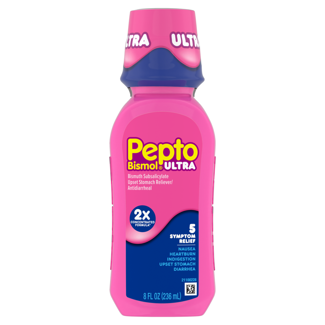 Pepto Bismol Ultra Liquid Upset Stomach Relief Nausea Relief Heartburn Relief Indigestion Relief Anti Diarrhea Medication For Adults - 5 Symptom Fast Relief (Packaging May Vary) - 8oz/12pk