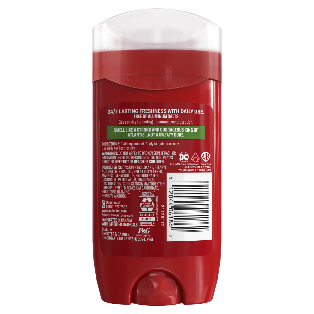 Old Spice Aluminum Free Deodorant For Men 24/7 Freshness Long Lasting Odor Protection Smell Like A Hero Aquaman Fresh Ocean And Seastorm Scent - 3oz/12pk