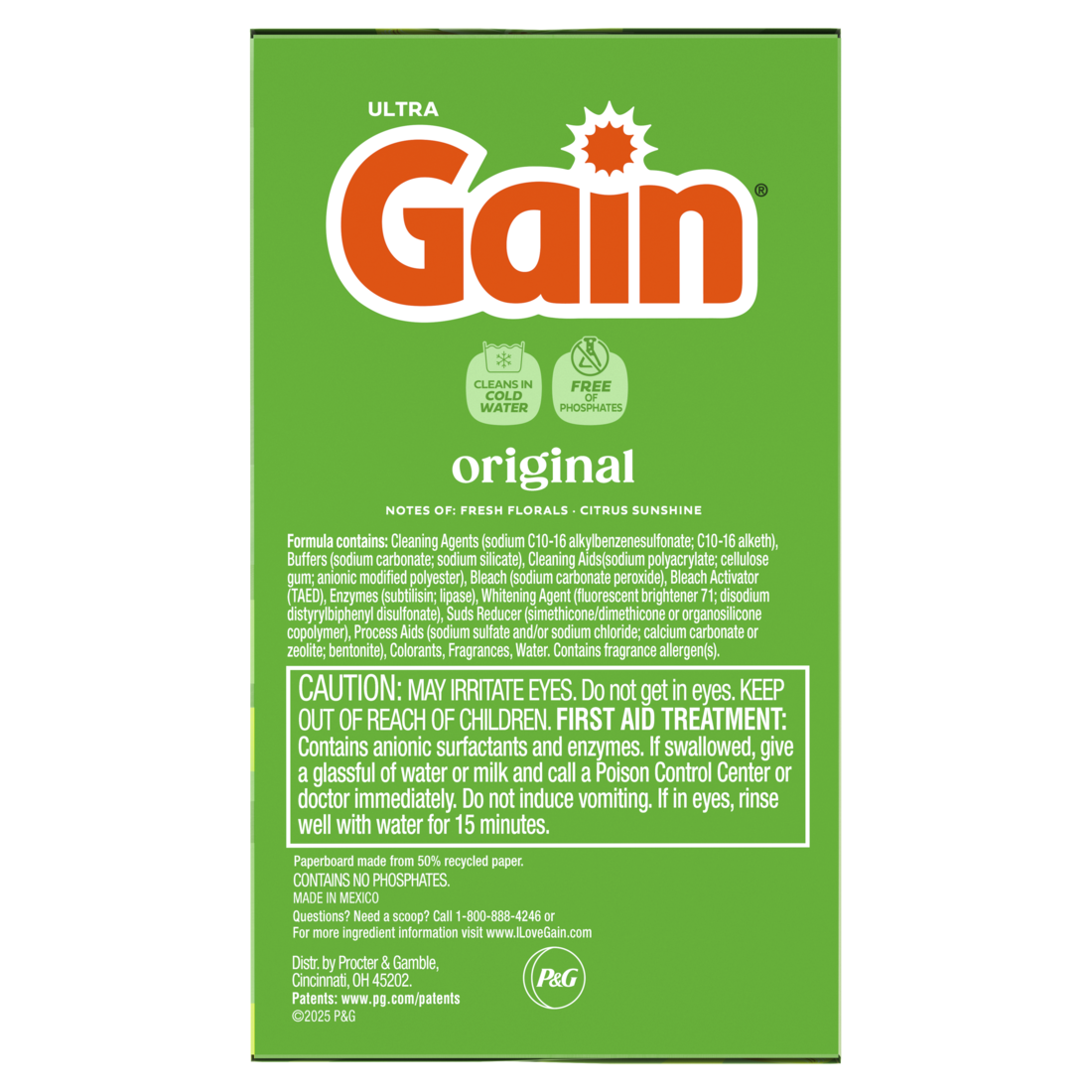 Gain Powder Laundry Detergent Original Scent 89 Loads - 82oz/3pk