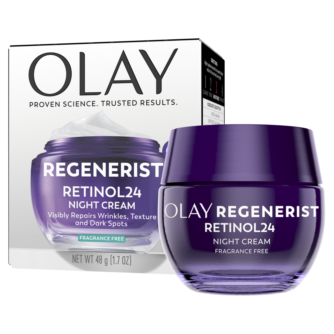 Olay Regenerist Retinol 24 Night Cream For Women Anti-Aging Moisturizer Fragrance-Free Non-Greasy Anti-Wrinkle Hydrating Skin Care With Triple Collagen Peptide - 1.7oz/12pk