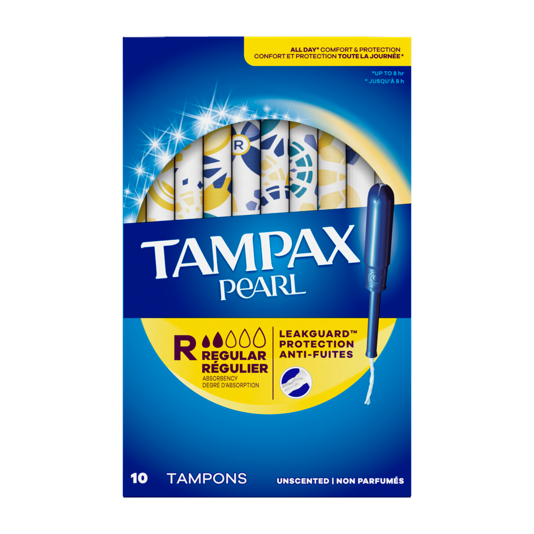 Tampax Pearl Tampons With Leakguard Braid Regular Absorbency Unscented - 10ct/40pk